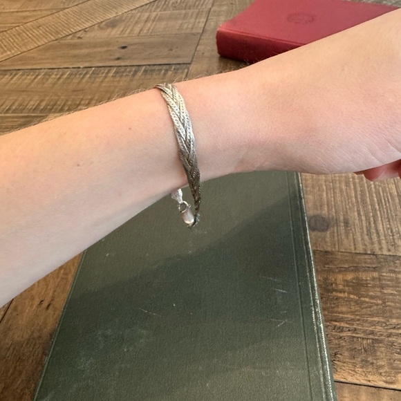 Vintage 925 Sterling Silver Made in Italy Herringbone Braided Bracelet - Picture 8 of 10